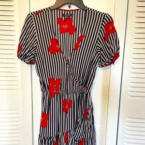 Madewell Bianca Ruffle Wrap Mini Dress Floral Candied Orchids Size 00